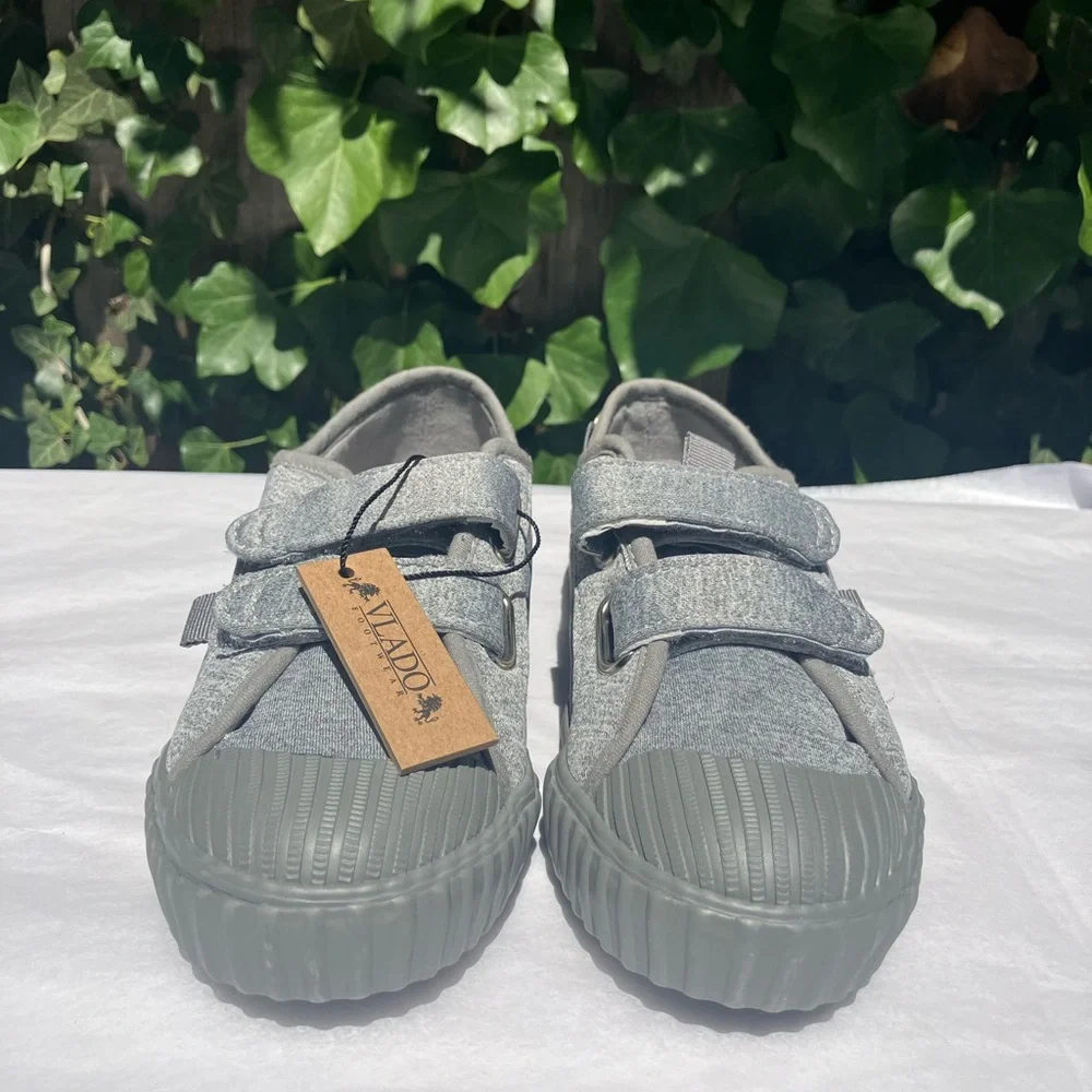Vlado boys Tommy AC Casual Sneakers shoes no laces gray play‎ outdoor kids new